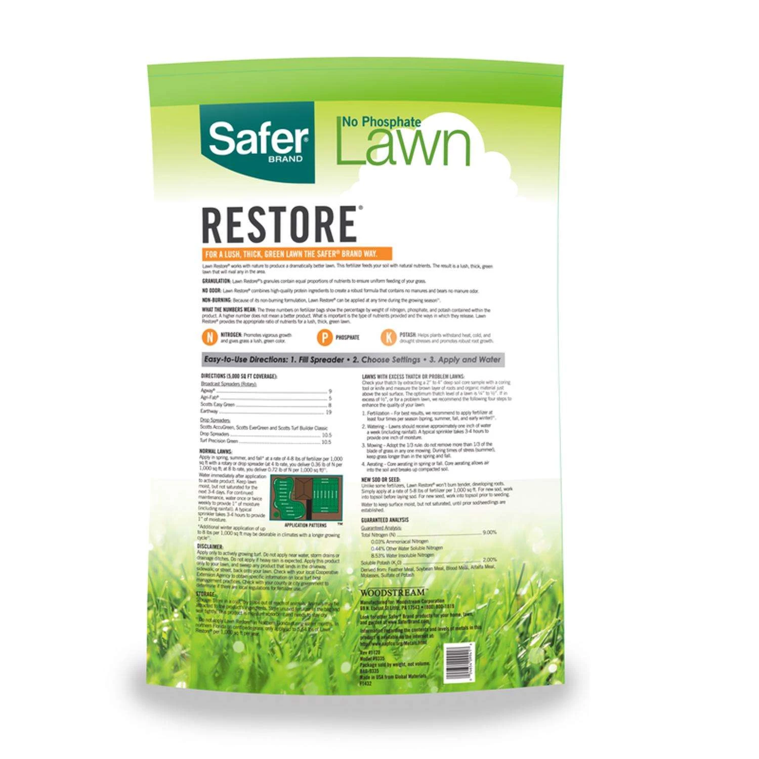 Safer Brand Lawn Restore All-Purpose Lawn Fertilizer For All Grasses 5000 Sq Ft 2 Safer Brand Lawn Restore All-Purpose Lawn Fertilizer For All Grasses 5000 Sq Ft - Image 2