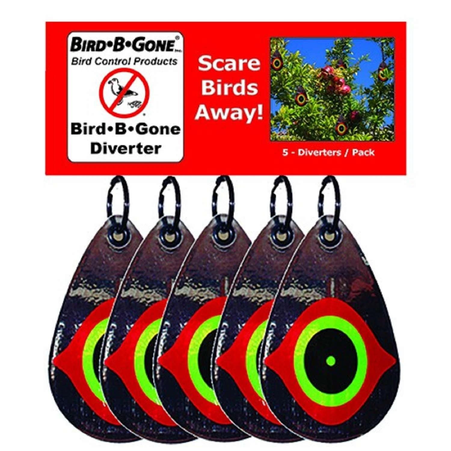 Bird-B-Gone Scared-Eye Diverters For Assorted Species 5 Pk 2 Bird-B-Gone Scared-Eye Diverters For Assorted Species 5 Pk - Image 2