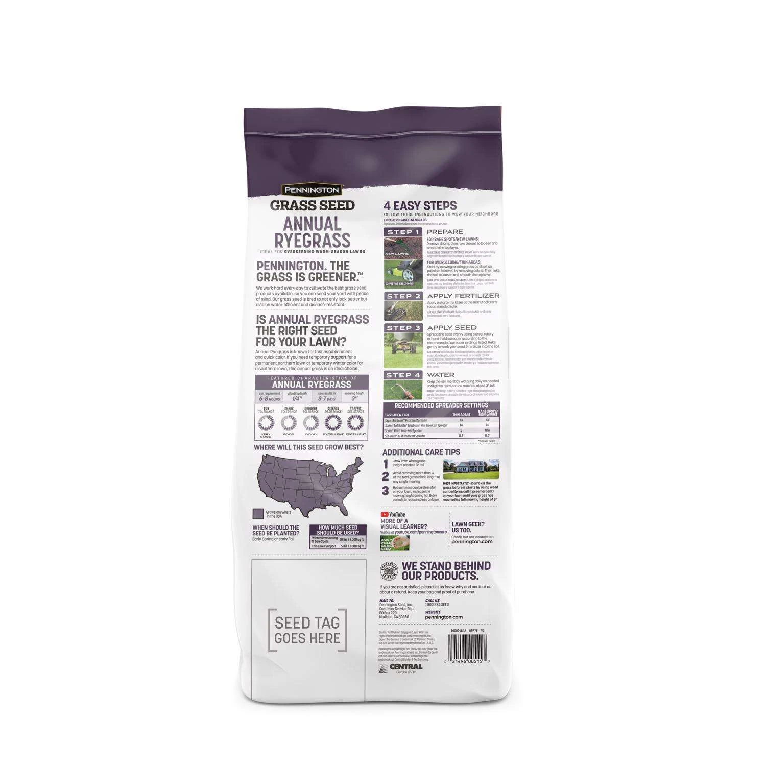 Pennington Annual Ryegrass Sun Or Shade Grass Seed 10 Lb 2 Pennington Annual Ryegrass Sun Or Shade Grass Seed 10 Lb - Image 2