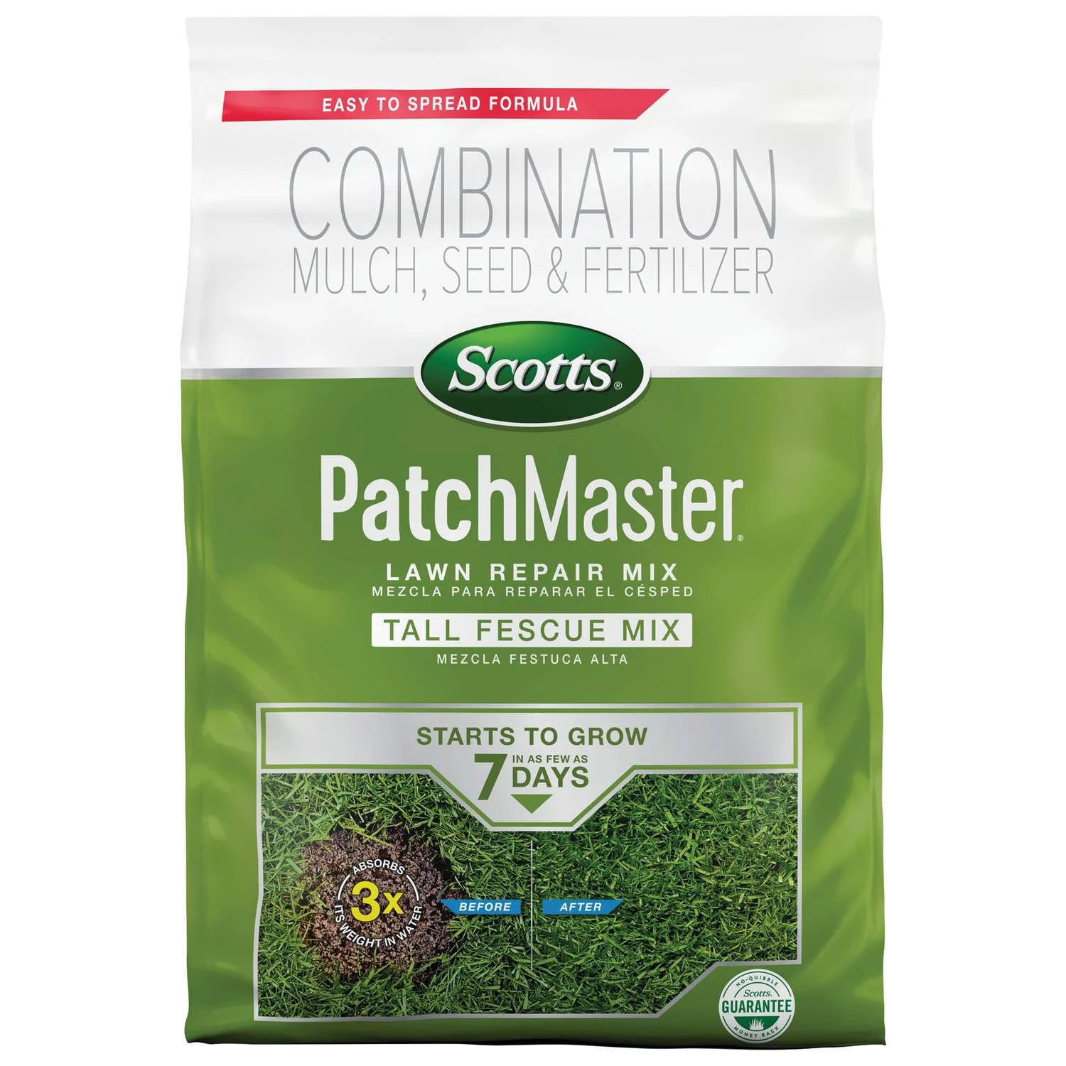 Scotts PatchMaster Tall Fescue Grass Sun Or Shade Seed/Fertilizer/Mulch Repair Kit 10 Lb 1 Scotts PatchMaster Tall Fescue Grass Sun Or Shade Seed/Fertilizer/Mulch Repair Kit 10 Lb