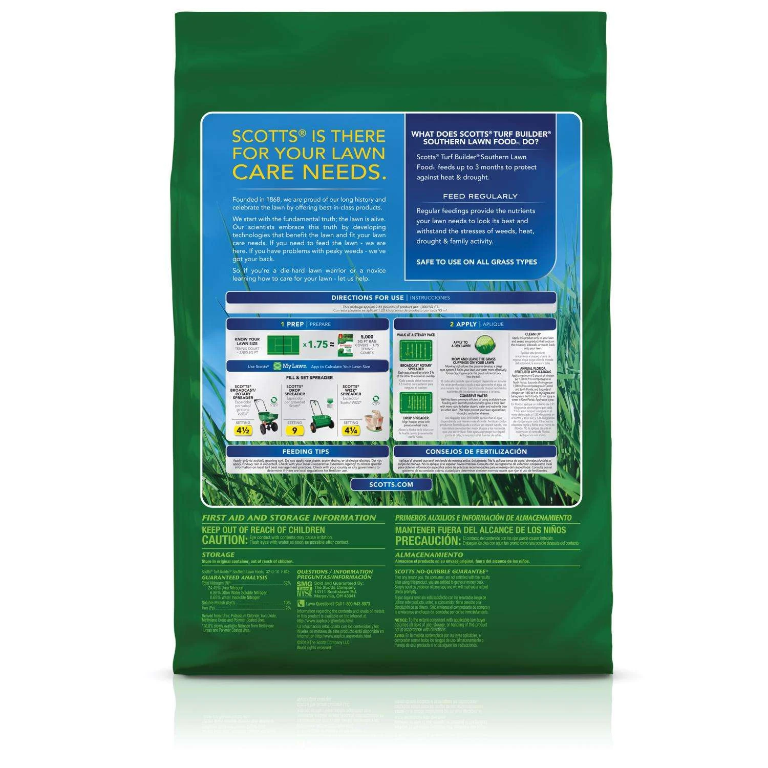 Scotts Turf Builder All-Purpose Lawn Fertilizer For All Grasses 5000 Sq Ft 8 Scotts Turf Builder All-Purpose Lawn Fertilizer For All Grasses 5000 Sq Ft - Image 8