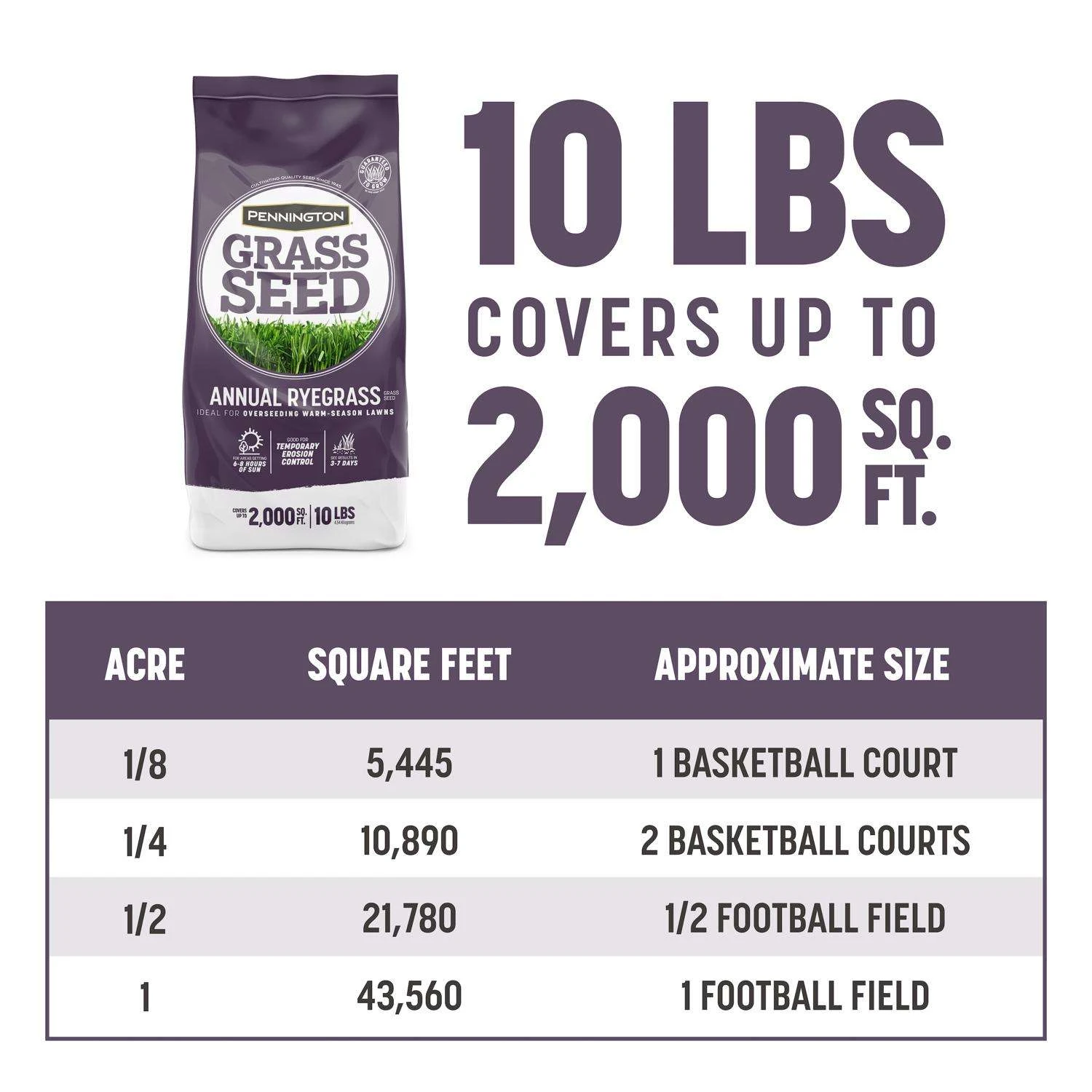 Pennington Annual Ryegrass Sun Or Shade Grass Seed 10 Lb 3 Pennington Annual Ryegrass Sun Or Shade Grass Seed 10 Lb - Image 3