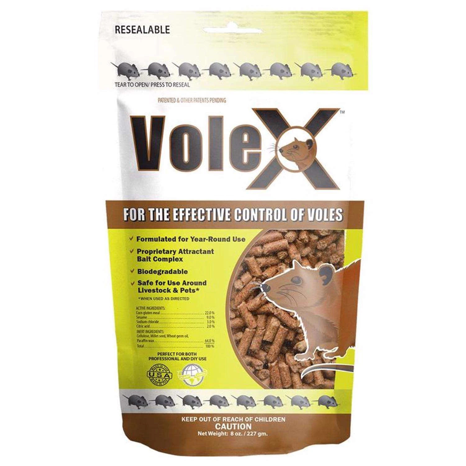 VoleX Non-Toxic Bait Pellets For Voles 8 Oz 1 Pk 1 VoleX Non-Toxic Bait Pellets For Voles 8 Oz 1 Pk