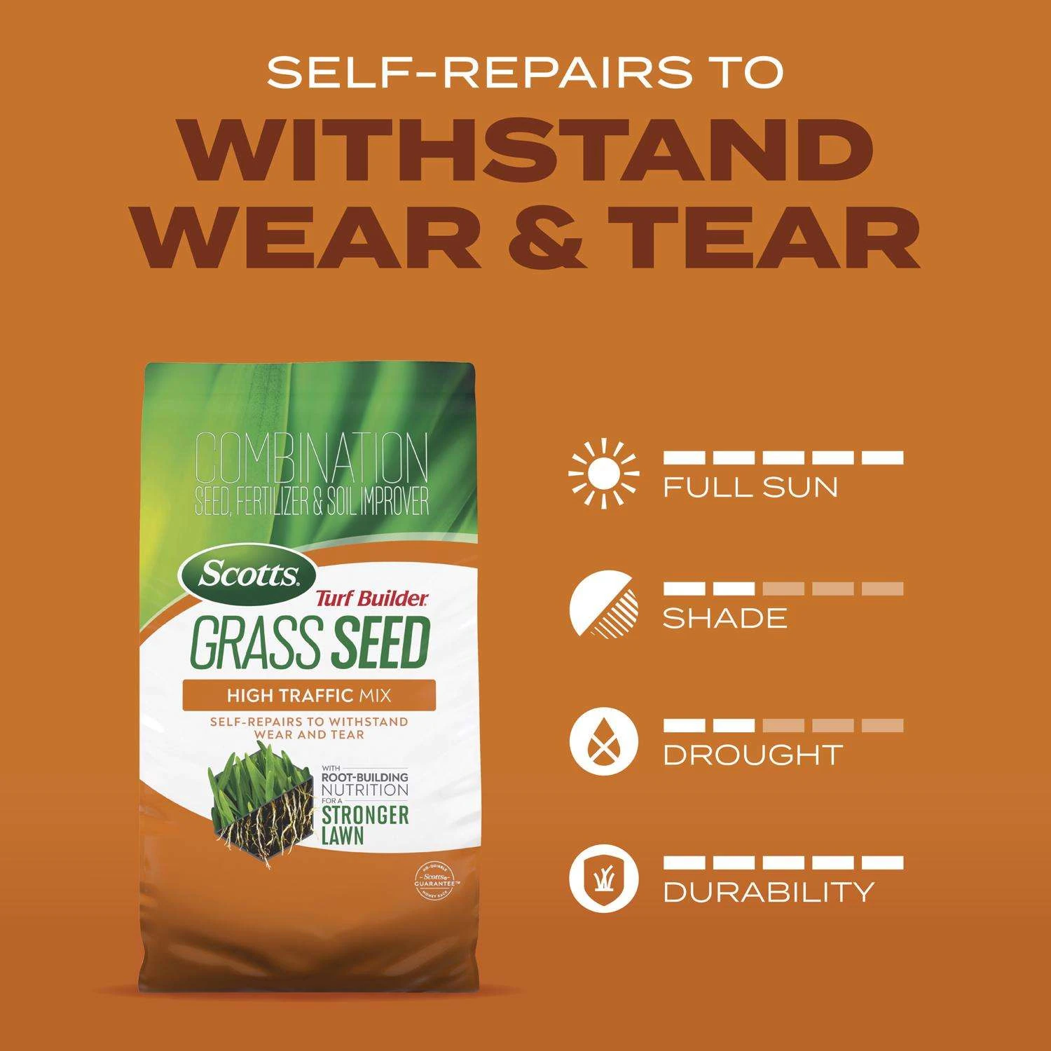 Scotts Turf Builder High Traffic Sun Or Shade Fertilizer/Seed/Soil Improver 5.6 Lb 8 Scotts Turf Builder High Traffic Sun Or Shade Fertilizer/Seed/Soil Improver 5.6 Lb - Image 8