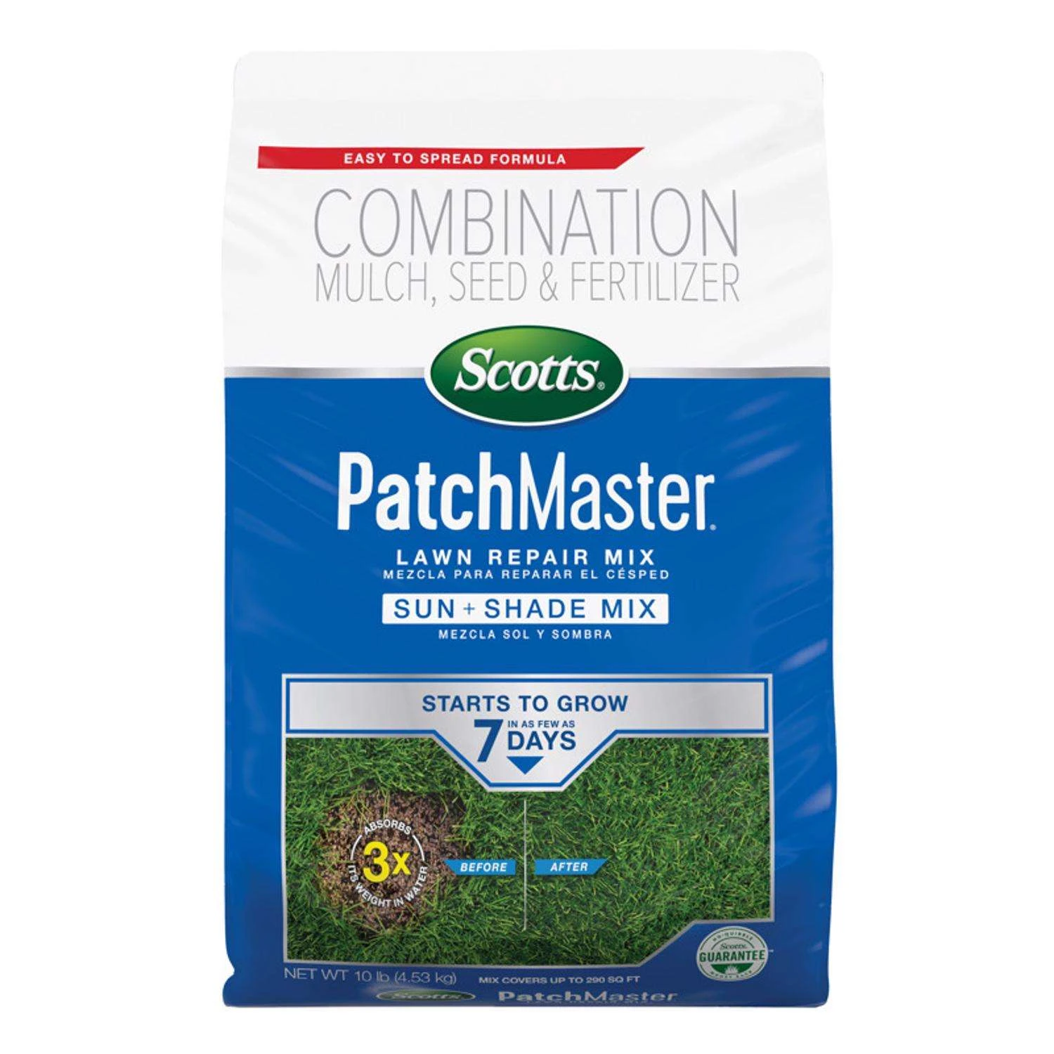 Scotts PatchMaster Mixed Sun Or Shade Grass Spot Repair Seed 10 Lb 1 Scotts PatchMaster Mixed Sun Or Shade Grass Spot Repair Seed 10 Lb
