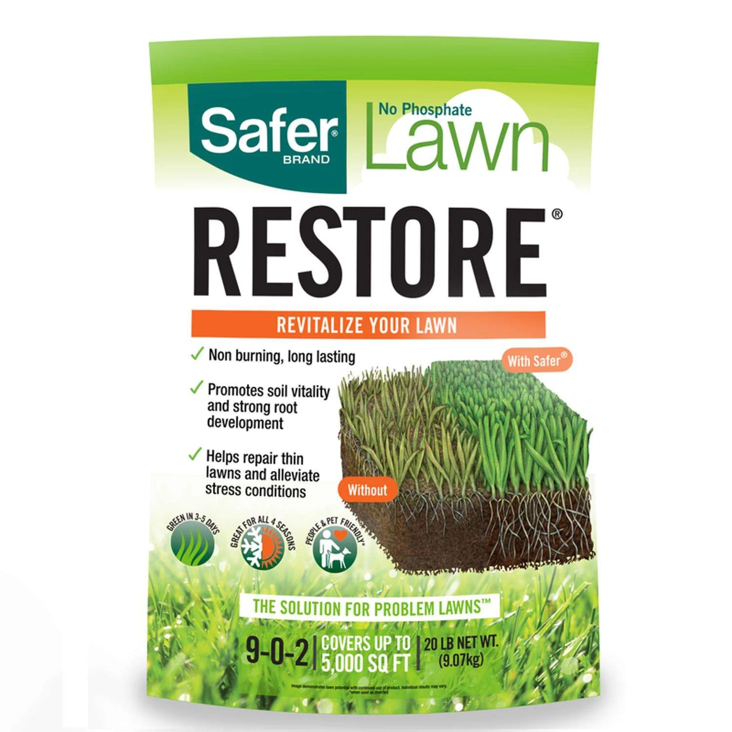 Safer Brand Lawn Restore All-Purpose Lawn Fertilizer For All Grasses 5000 Sq Ft 1 Safer Brand Lawn Restore All-Purpose Lawn Fertilizer For All Grasses 5000 Sq Ft
