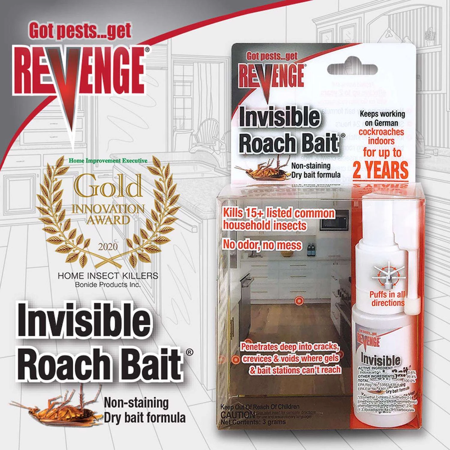 Revenge Invisible Roach Bait 3 Gm 4 Revenge Invisible Roach Bait 3 Gm - Image 4