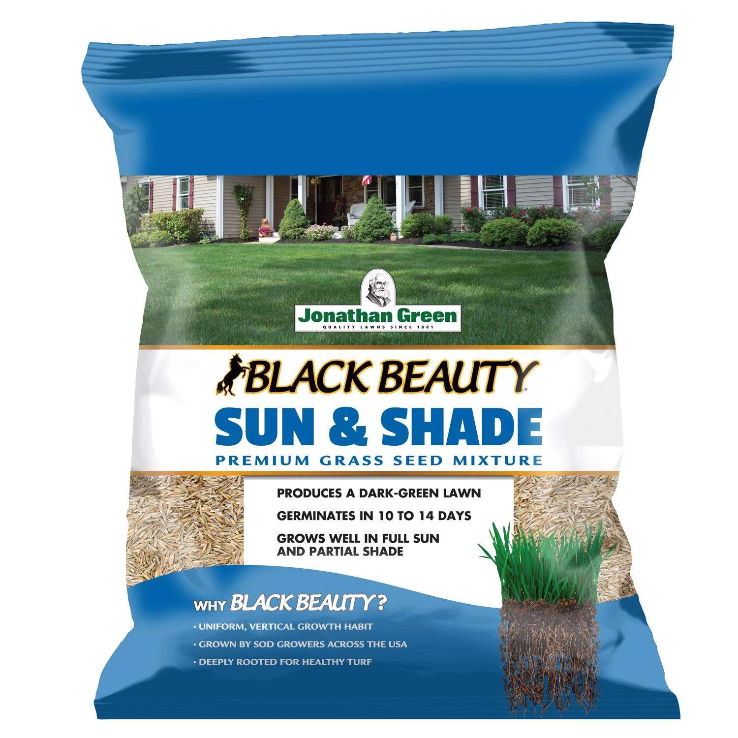 Jonathan Green Black Beauty Sun And Shade Mixed Partial Shade/Sun Grass Seed 7 Lb 1 Jonathan Green Black Beauty Sun And Shade Mixed Partial Shade/Sun Grass Seed 7 Lb