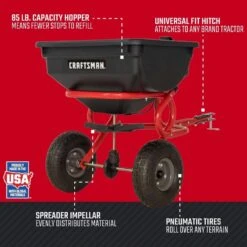 Craftsman Broadcast Tow Behind Seeder/Spreader For Fertilizer/Ice Melt/Seed 85 Lb -Roundup Hub 6a7515f3 4fa4 4214 acce d2bf8fe5f1cb