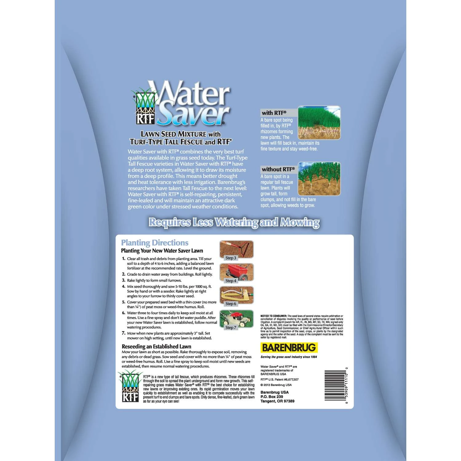 Barenbrug Water Saver Tall Fescue Grass Sun Or Shade Grass Seed 10 Lb 2 Barenbrug Water Saver Tall Fescue Grass Sun Or Shade Grass Seed 10 Lb - Image 2