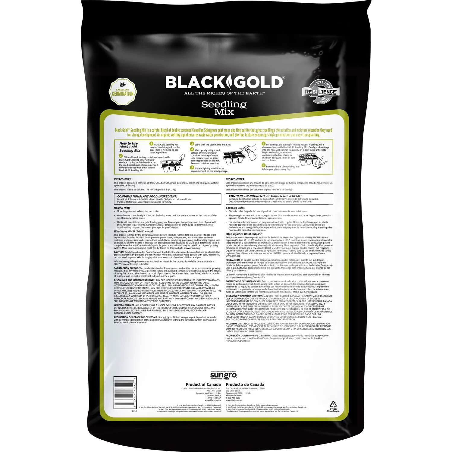 Black Gold Organic All Purpose Seed Starting Mix 1.5 Cu Ft 2 Black Gold Organic All Purpose Seed Starting Mix 1.5 Cu Ft - Image 2