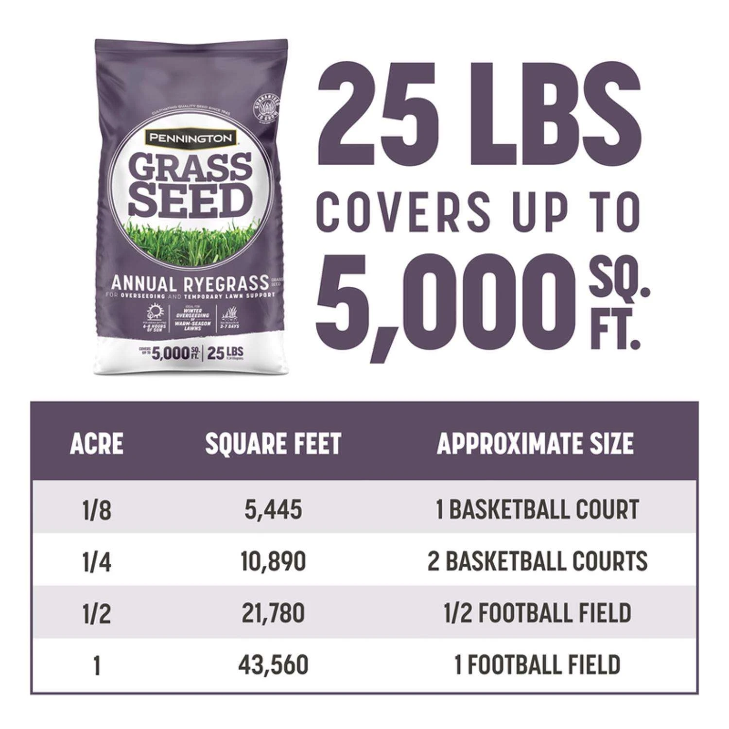 Pennington Annual Ryegrass Sun Or Shade Grass Seed 25 Lb 2 Pennington Annual Ryegrass Sun Or Shade Grass Seed 25 Lb - Image 2