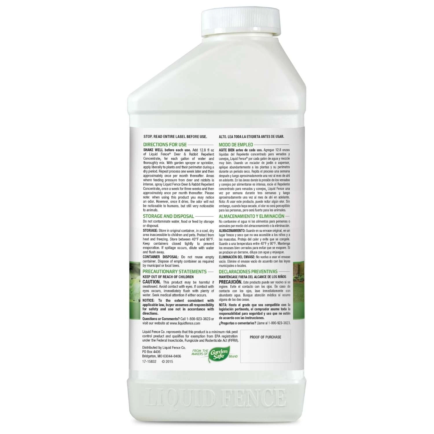 Liquid Fence Animal Repellent Concentrate For Deer And Rabbits 40 Oz 2 Liquid Fence Animal Repellent Concentrate For Deer And Rabbits 40 Oz - Image 2