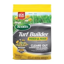 Scotts Turf Builder Weed & Feed Lawn Fertilizer For Multiple Grass Types 5000 Sq Ft