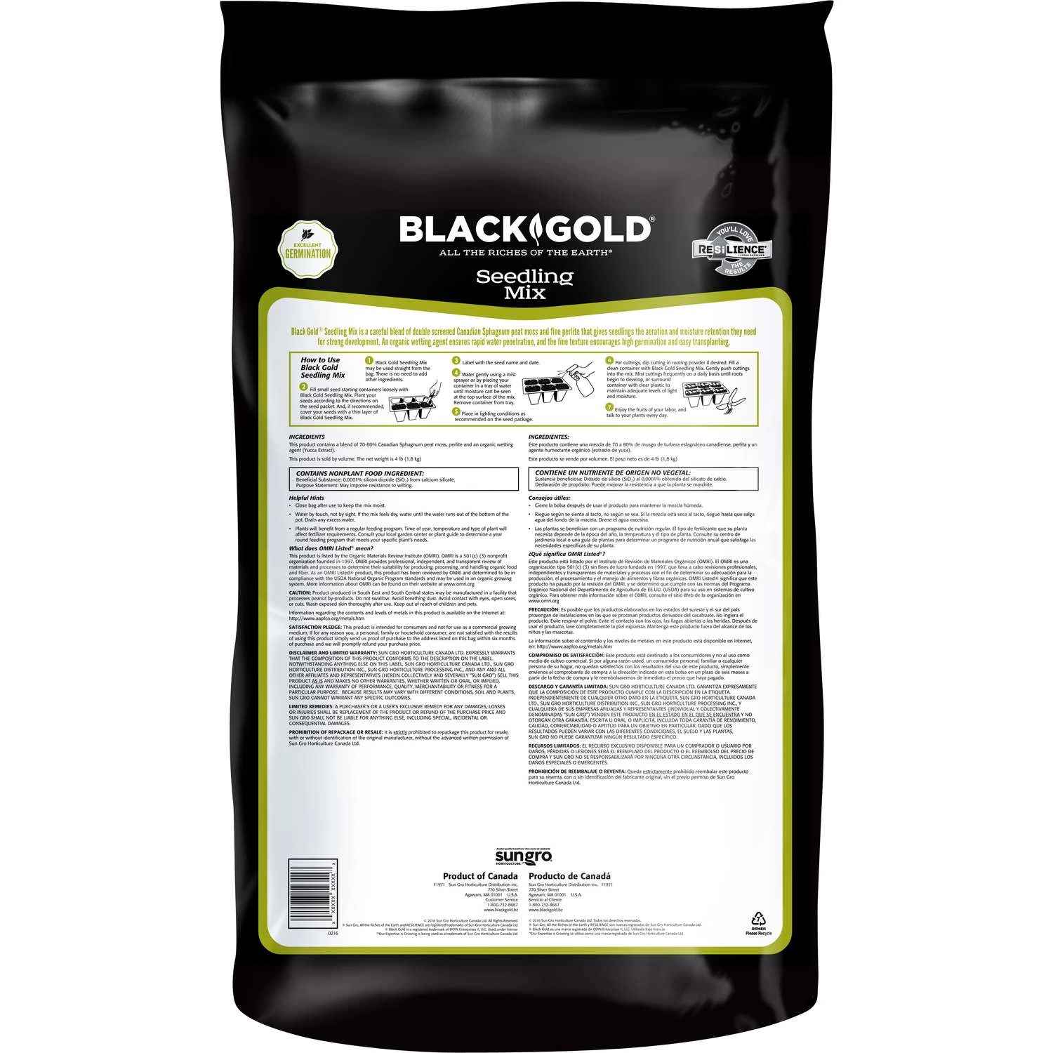 Black Gold Organic All Purpose Seed Starting Mix 16 Qt 2 Black Gold Organic All Purpose Seed Starting Mix 16 Qt - Image 2