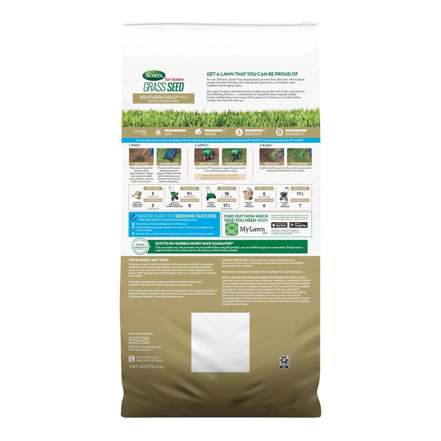 Scotts Turf Builder Tall Fescue Grass Sun Or Shade Fertilizer/Seed/Soil Improver 32 Lb 3 Scotts Turf Builder Tall Fescue Grass Sun Or Shade Fertilizer/Seed/Soil Improver 32 Lb - Image 3