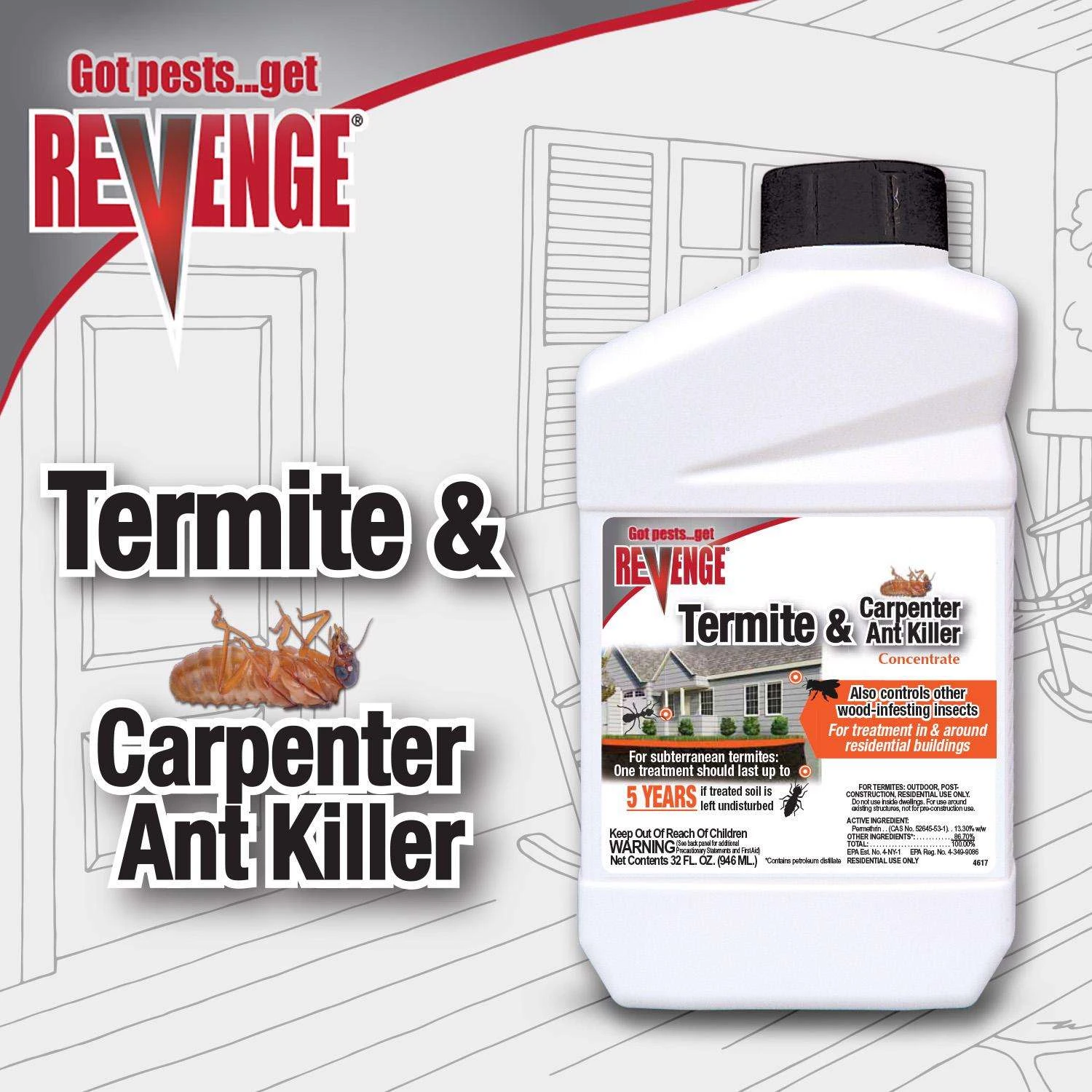 Bonide Termite & Carpenter Ant Insect Killer Liquid Concentrate 32 Oz 3 Bonide Termite & Carpenter Ant Insect Killer Liquid Concentrate 32 Oz - Image 3
