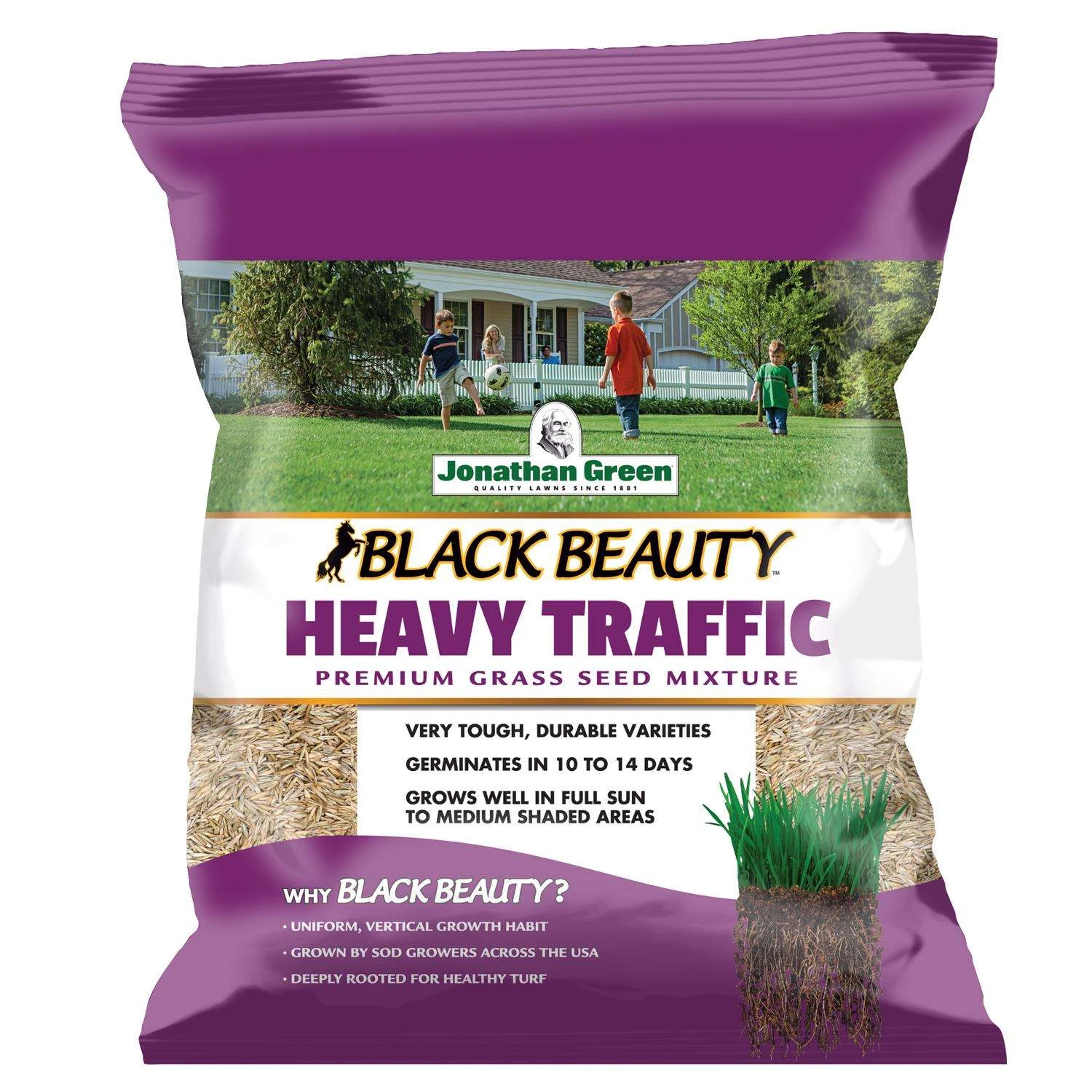 Jonathan Green Black Beauty Heavy Traffic Mixed Full Sun/Medium Shade Grass Seed 7 Lb 1 Jonathan Green Black Beauty Heavy Traffic Mixed Full Sun/Medium Shade Grass Seed 7 Lb