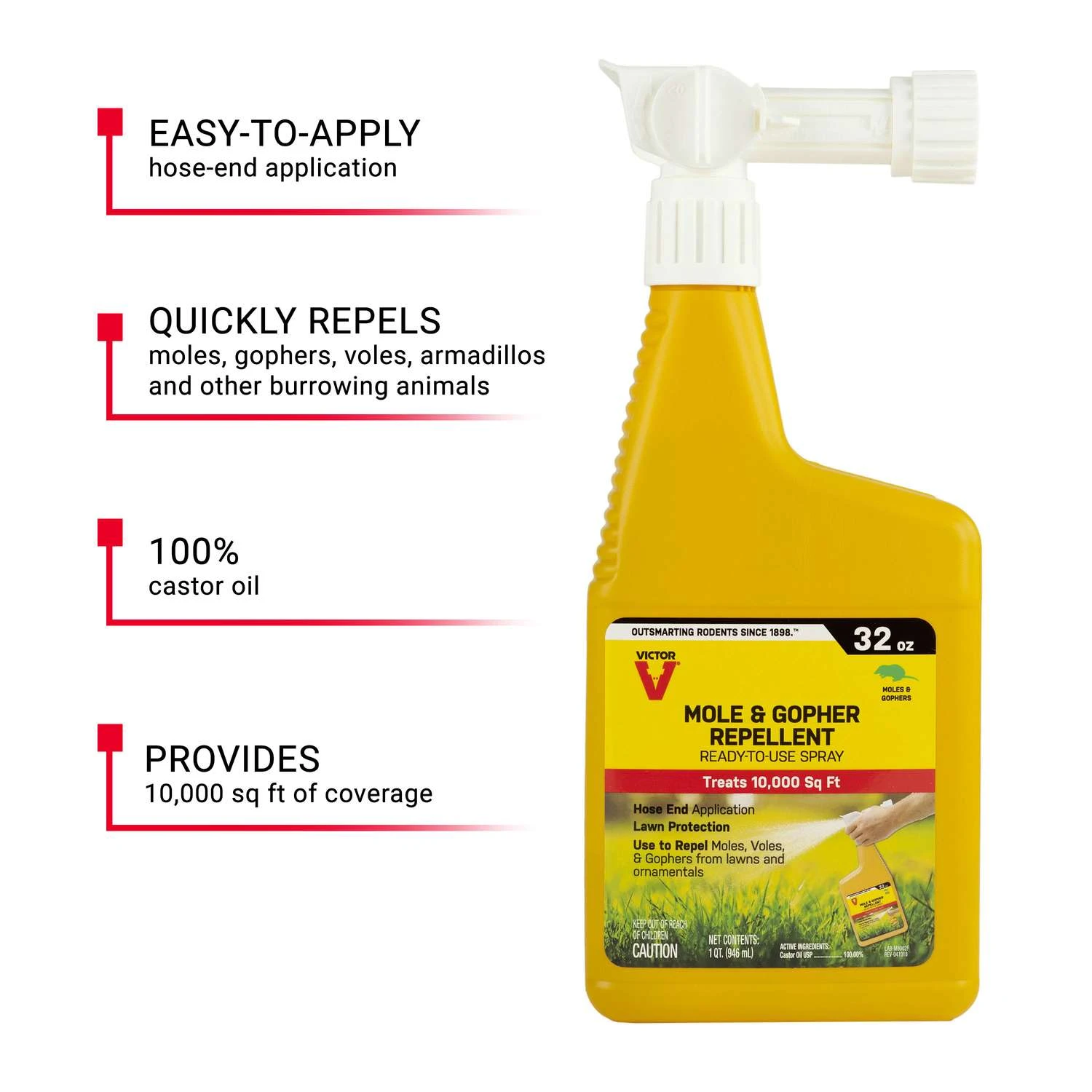 Victor Animal Repellent Liquid For Gophers And Moles 1 Qt 5 Victor Animal Repellent Liquid For Gophers And Moles 1 Qt - Image 5